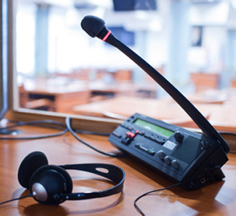 Equipment used for conference interpretation services